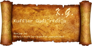 Kuffler Gyárfás névjegykártya